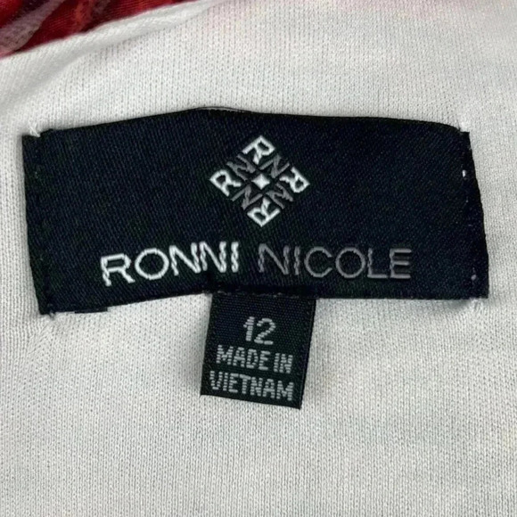 RONNI‎ NICOLE ladies floral multi-colour size 12 midi lined zippered dress - Picture 12 of 14